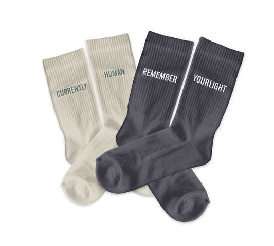 Pre-Order 2-pack REMEMBER YOUR LIGHT and CURRENTLY HUMAN Socks